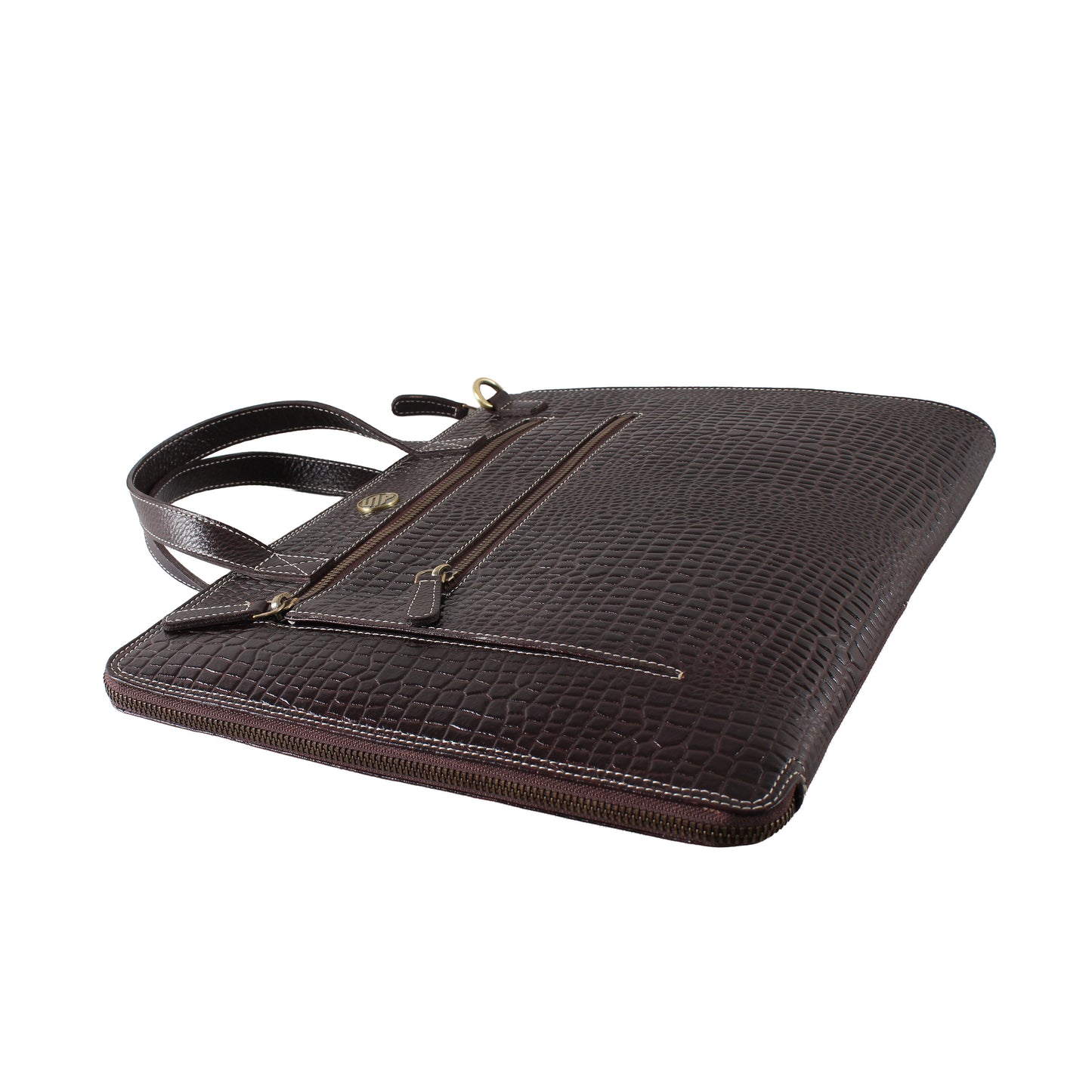 SlimVault Brown Genuine Leather Laptop Bag Sleeve | Fits 13/14/15 Inch Laptop/MacBook