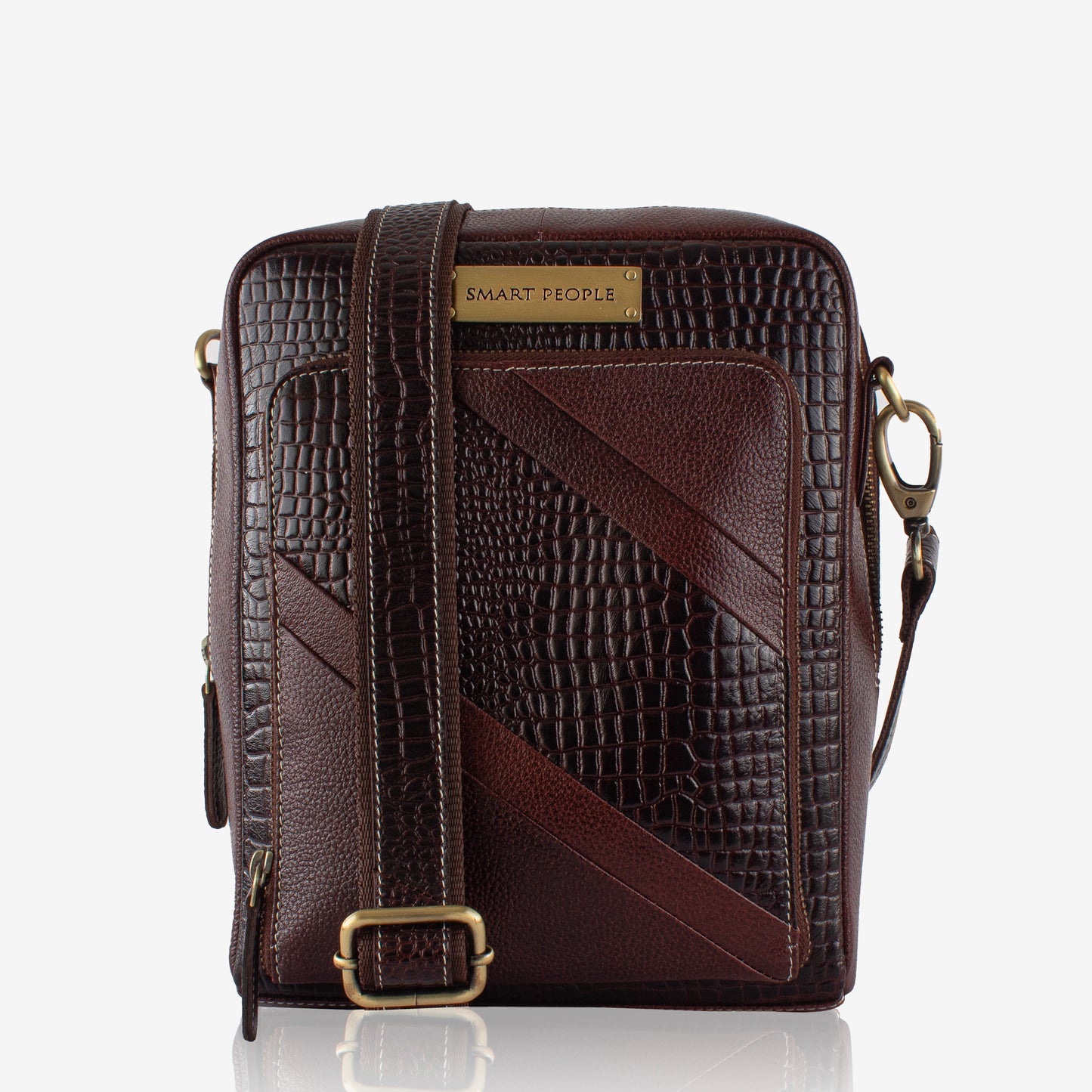 Stride - Brown Leather Crossbody Bag