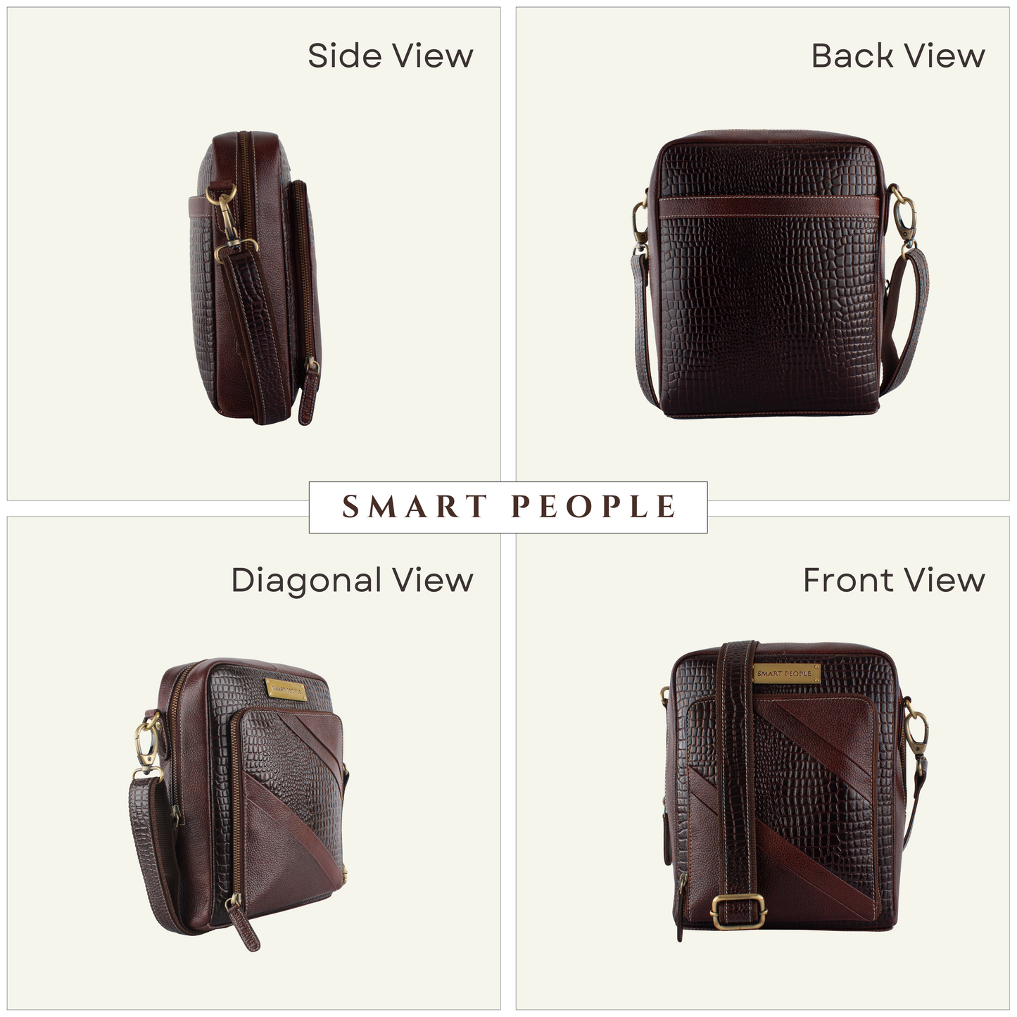 Stride - Brown Leather Crossbody Bag