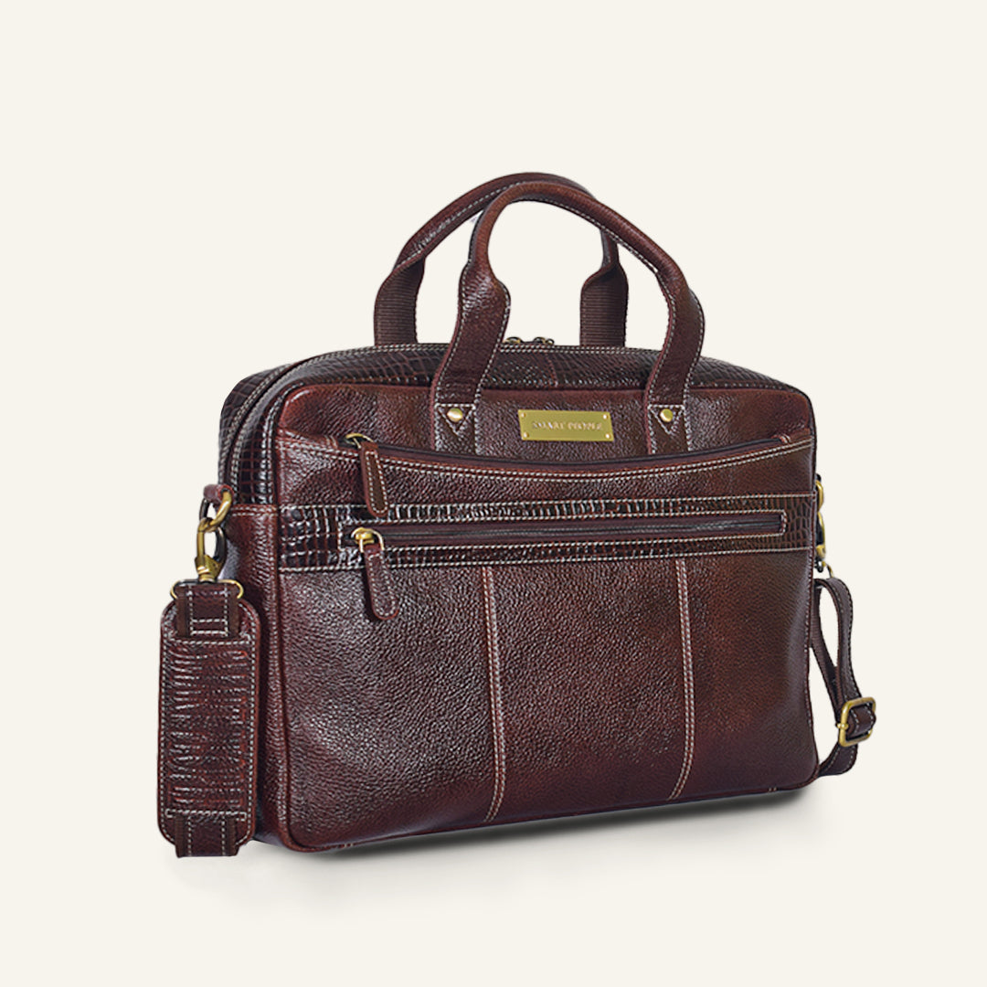 Banker - Brown Leather Laptop Bag