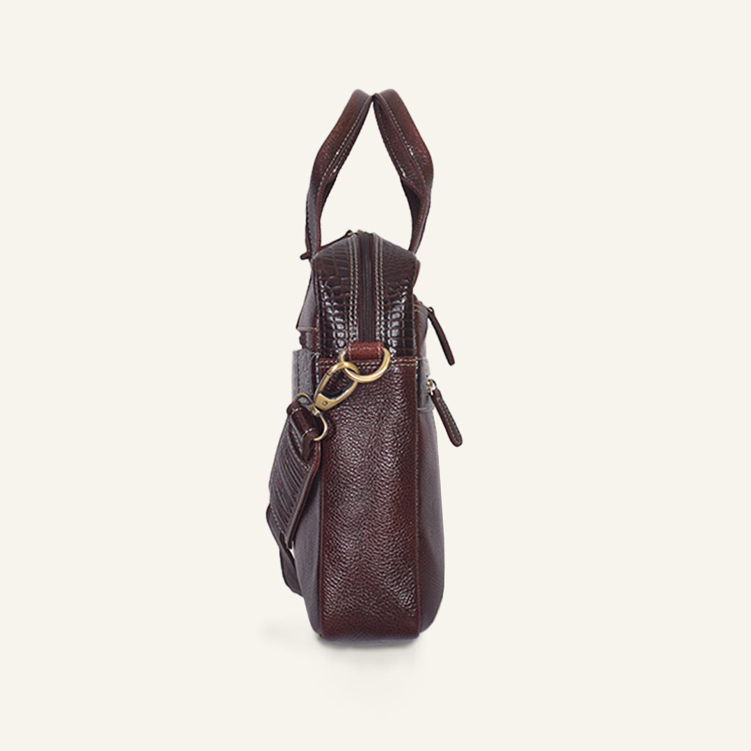 Banker - Brown Leather Laptop Bag