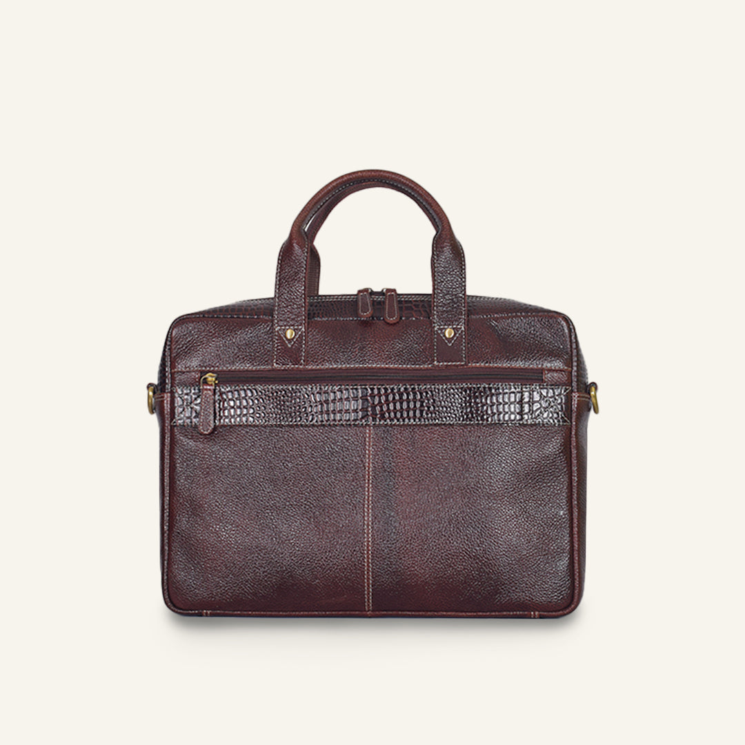 Banker - Brown Leather Laptop Bag