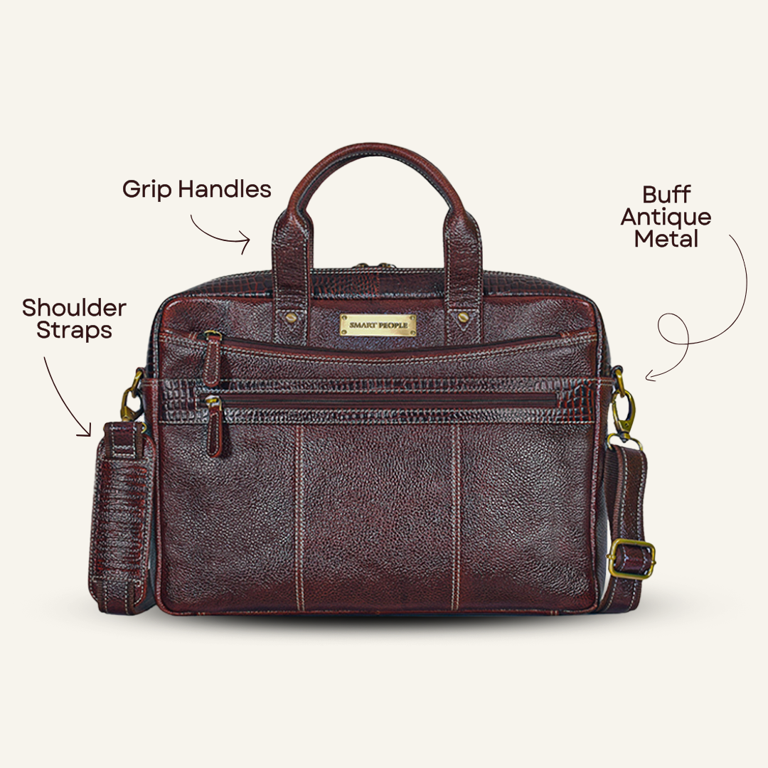 Banker - Brown Leather Laptop Bag