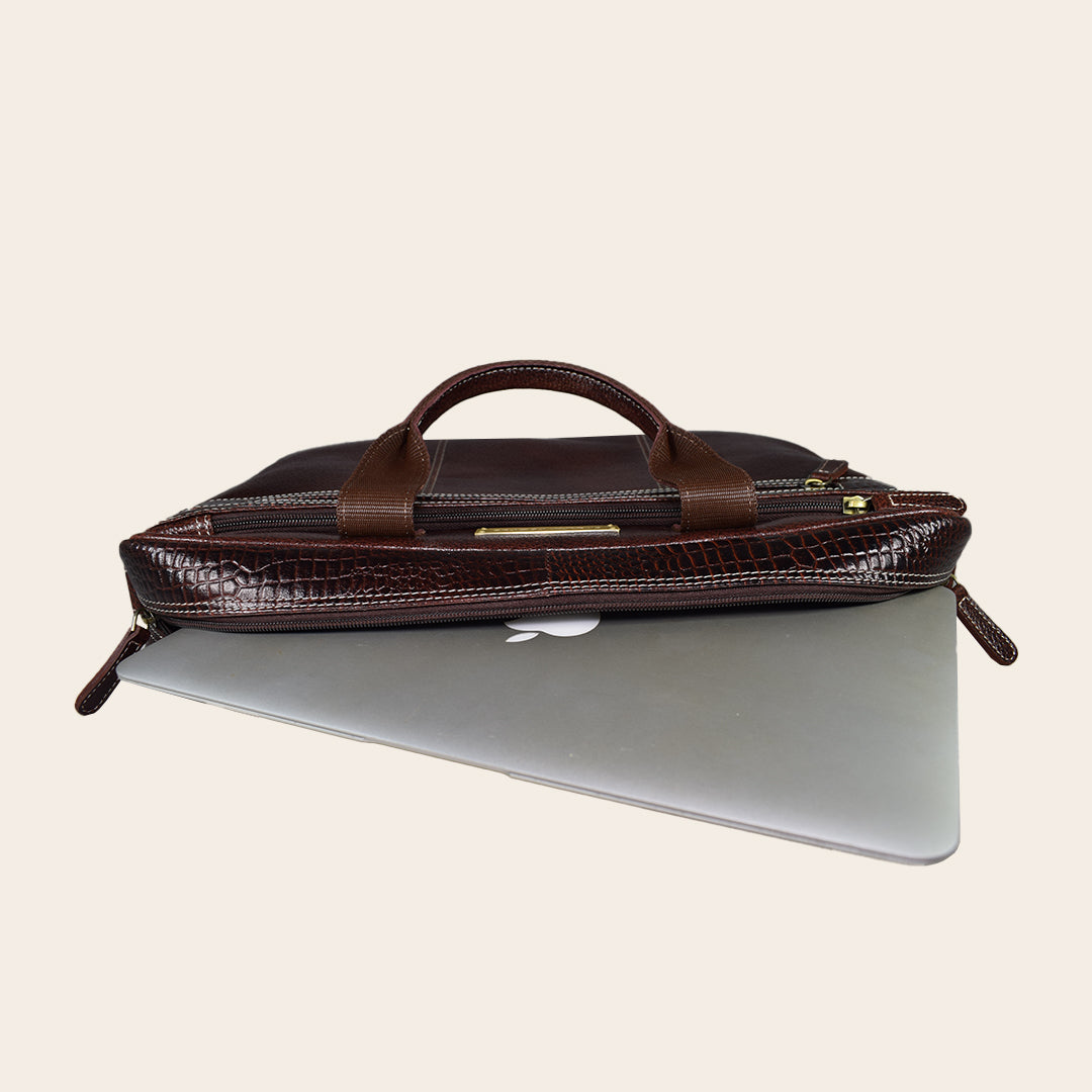 Banker - Brown Leather Laptop Bag