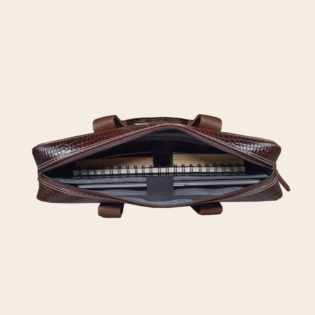Banker - Brown Leather Laptop Bag