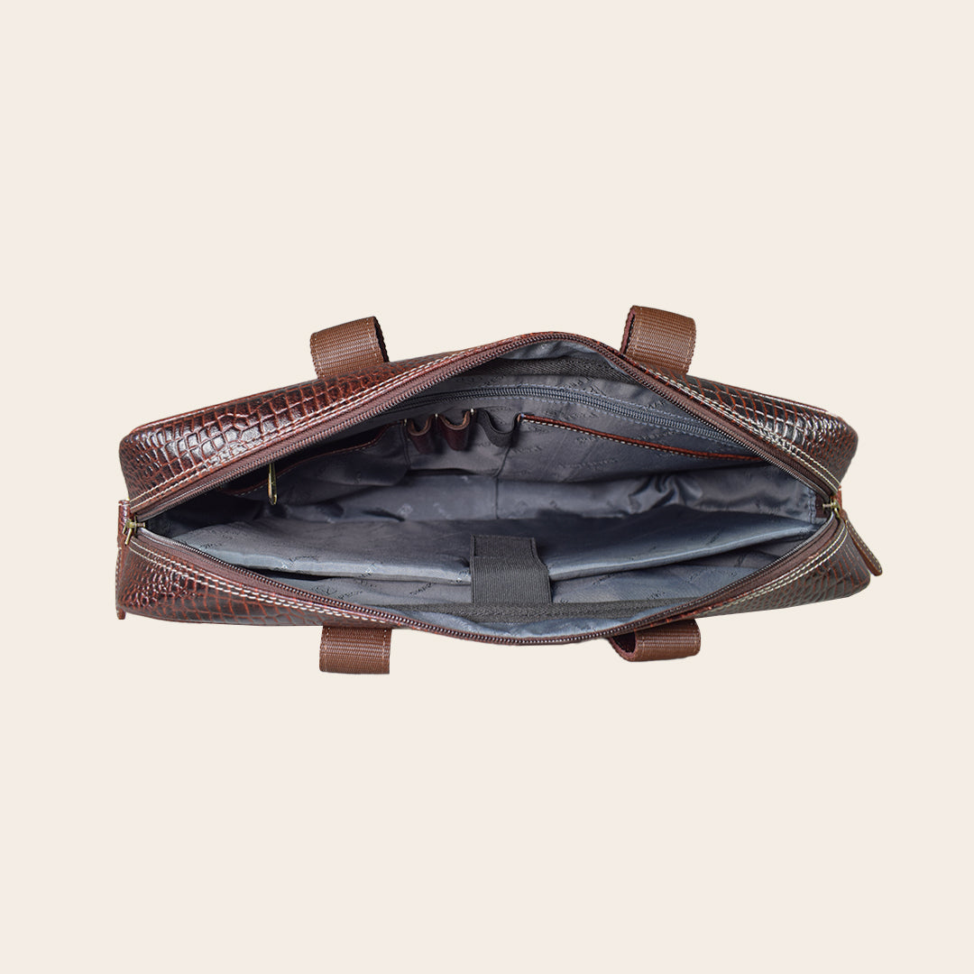Banker - Brown Leather Laptop Bag