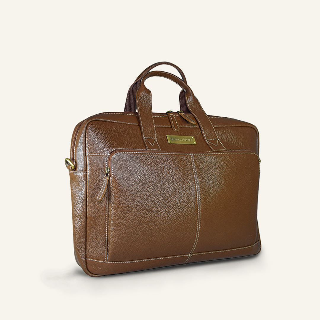Auditor - Brushwood Leather Laptop Bag