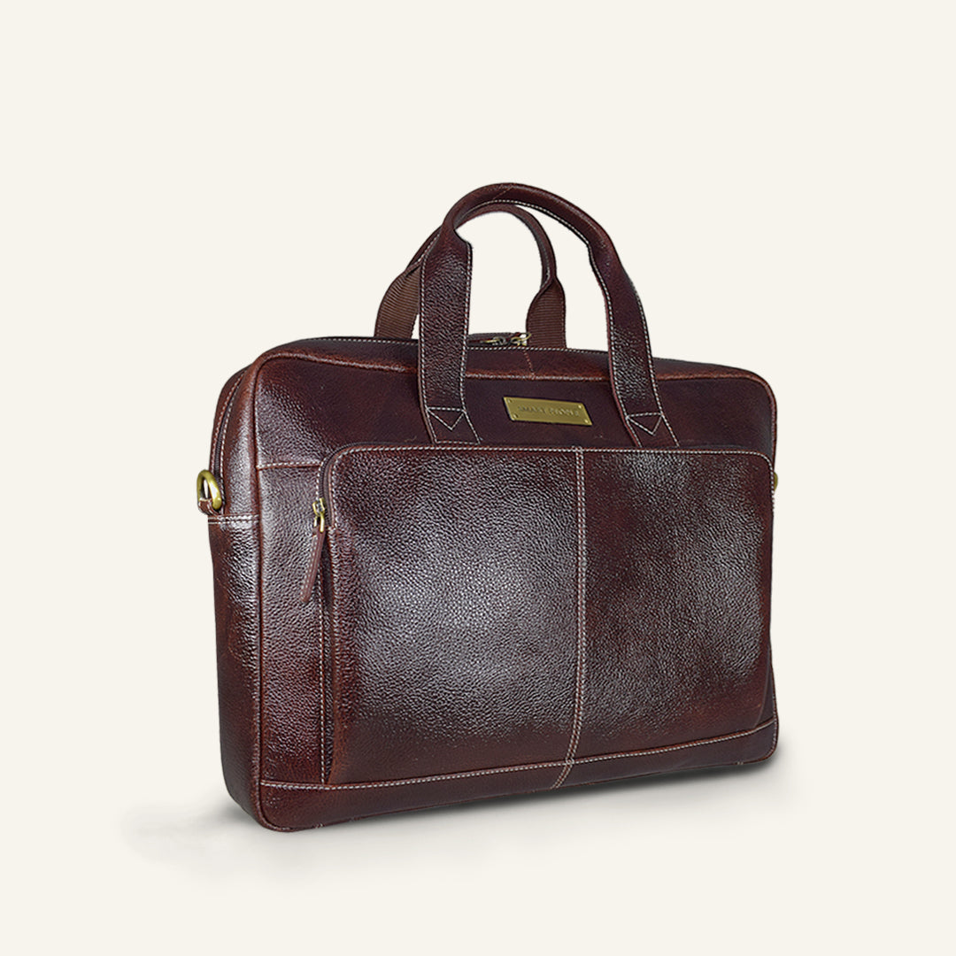 Auditor - Brown Leather Laptop Bag