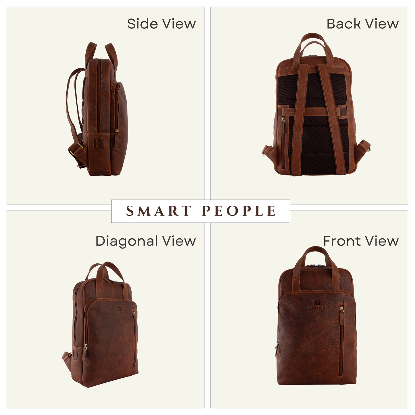 Sharq - Choco Crunch Genuine Leather Backpack for Men | Fits 14/15/16 Inch Laptop/MacBook