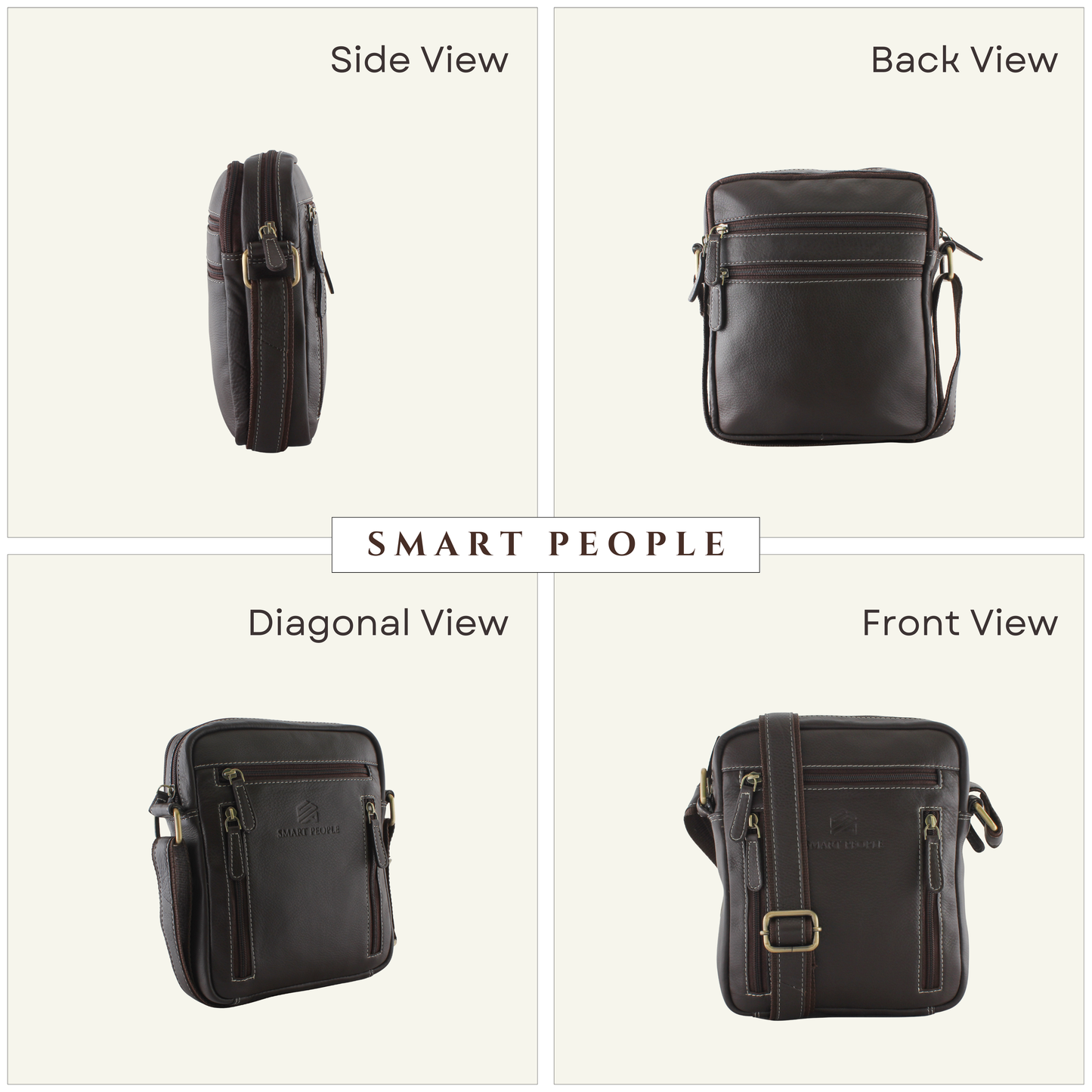 Urbanista - Dark Brown Leather Crossbody Bag