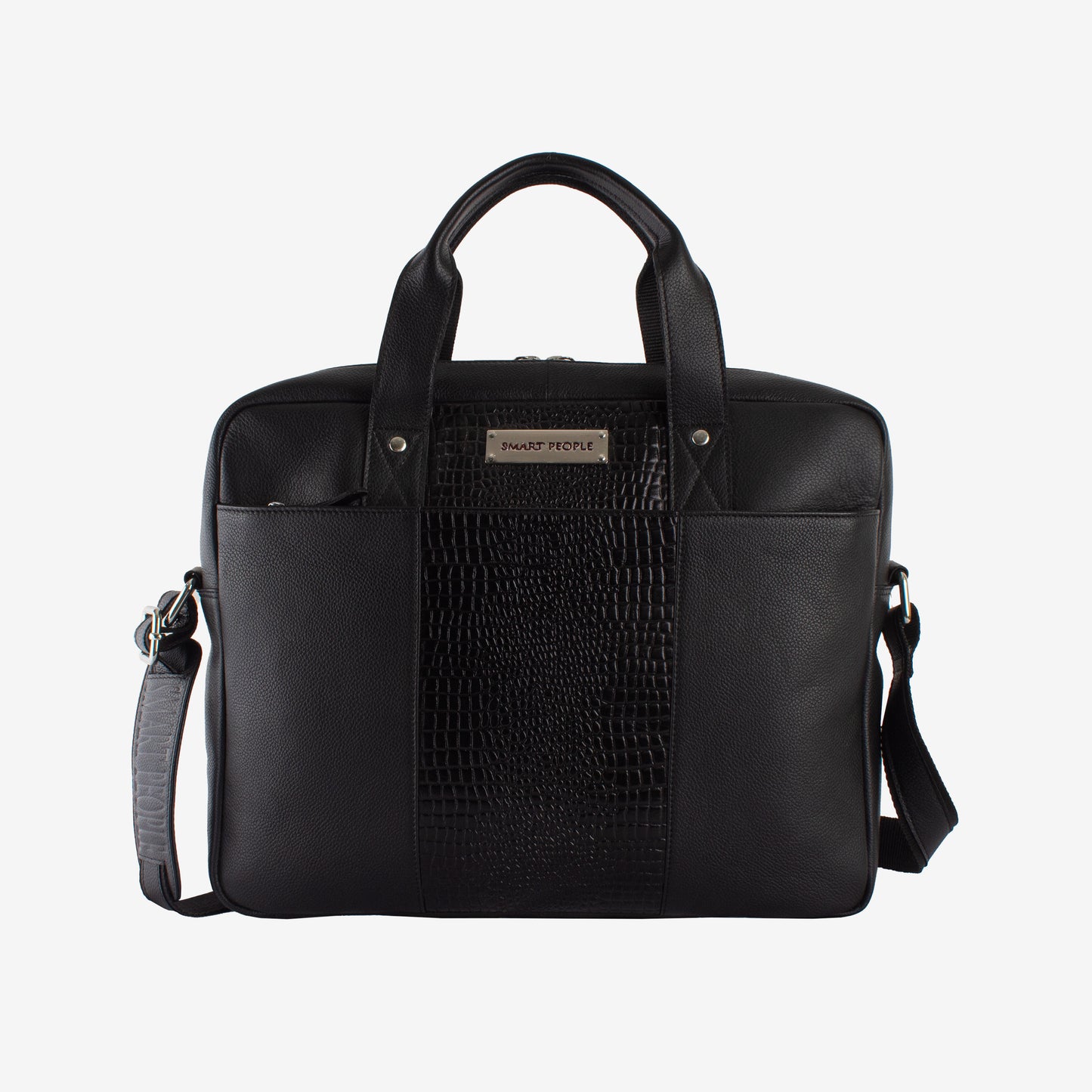 Legend - Croco Black Genuine Leather Laptop Bag for Men | Fits 14/15/16 Inch Laptop/MacBook