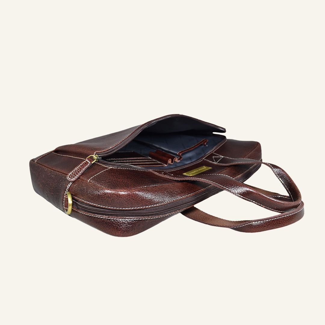 Auditor - Brown Leather Laptop Bag