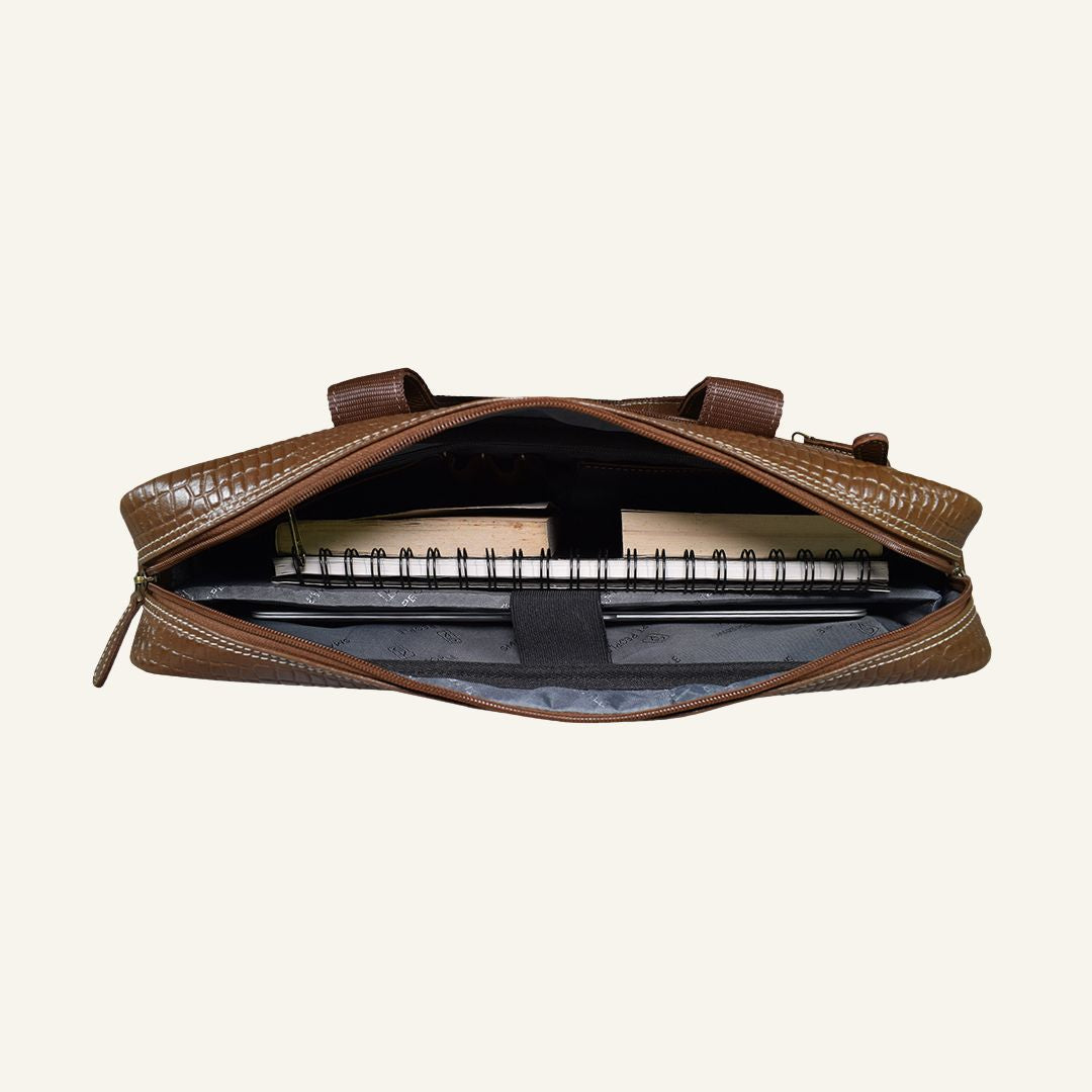 Banker - Brushwood Leather Laptop Bag