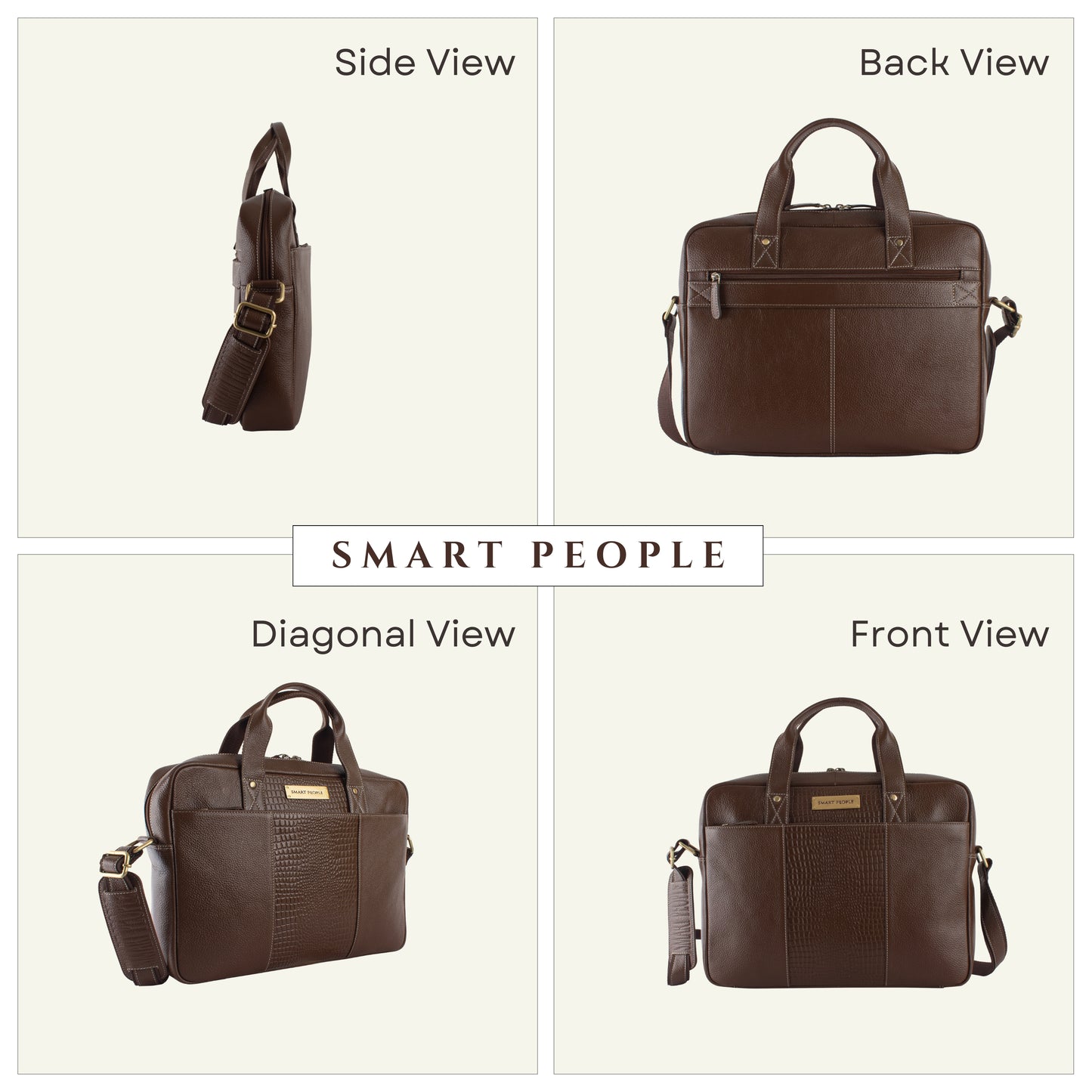 Legend - Croco Brushwood Genuine Leather Laptop Bag for Men | Fits 14/15/16 Inch Laptop/MacBook