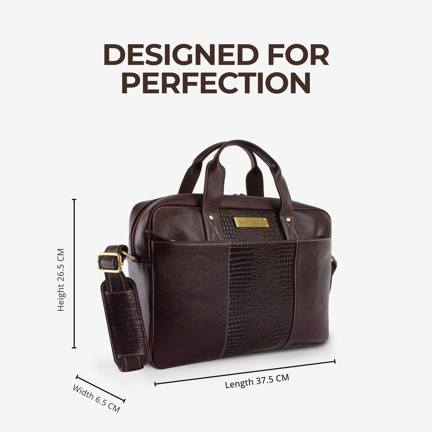 Legend - Croco Brown Genuine Leather Laptop Bag for Men | Fits 14/15/16 Inch Laptop/MacBook