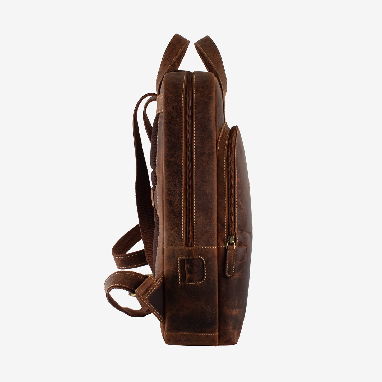 Sharq - Tan Hunter Genuine Leather Backpack for Men | Fits 14/15/16 Inch Laptop/MacBook
