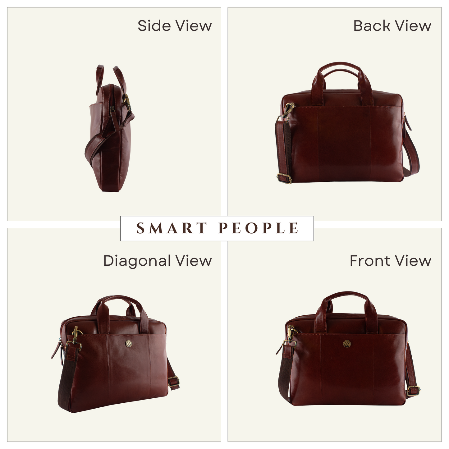 Aristo - Laptop Bag for Men | Fits 13 Inch Laptop/MacBook - Dark Tan