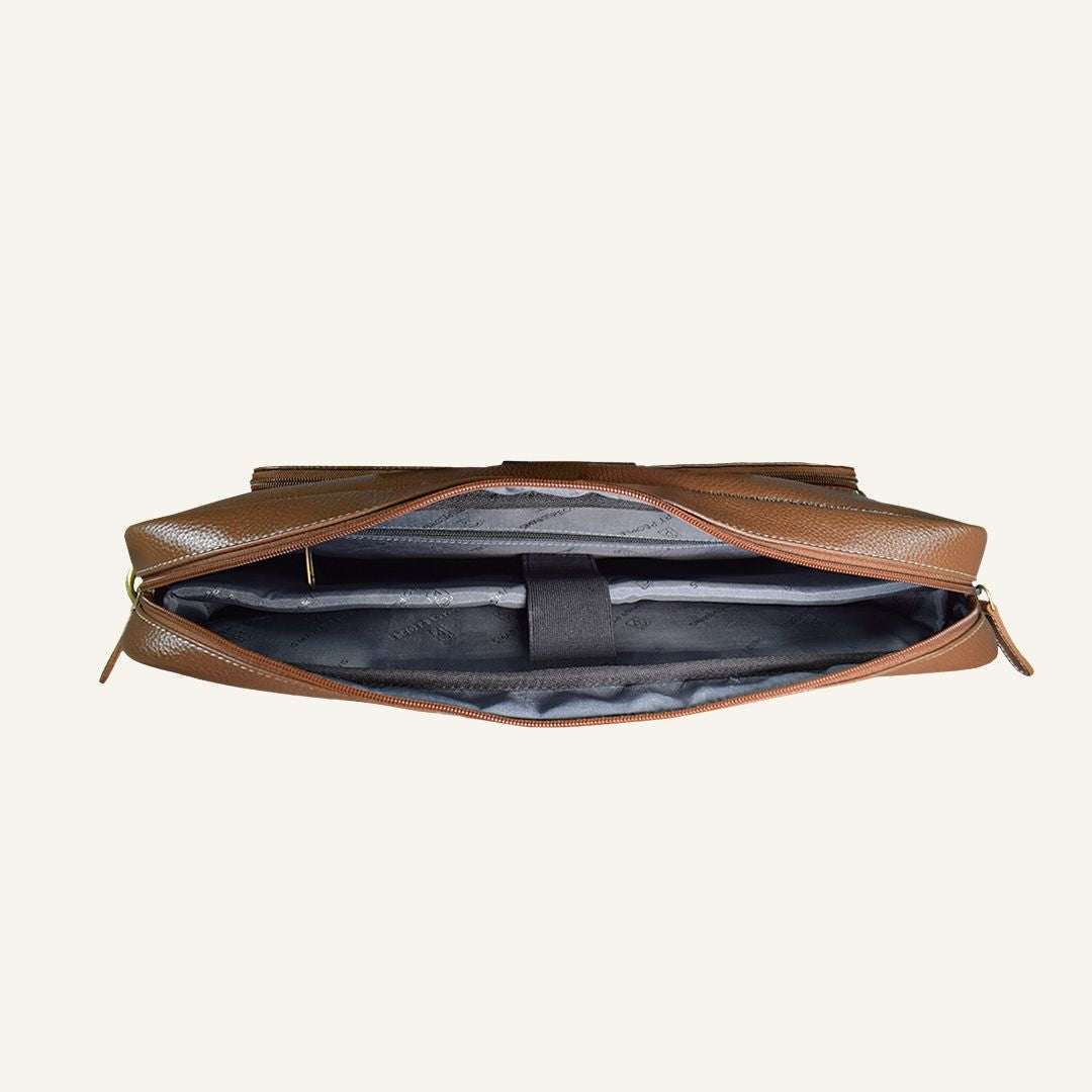 Auditor - Brushwood Leather Laptop Bag
