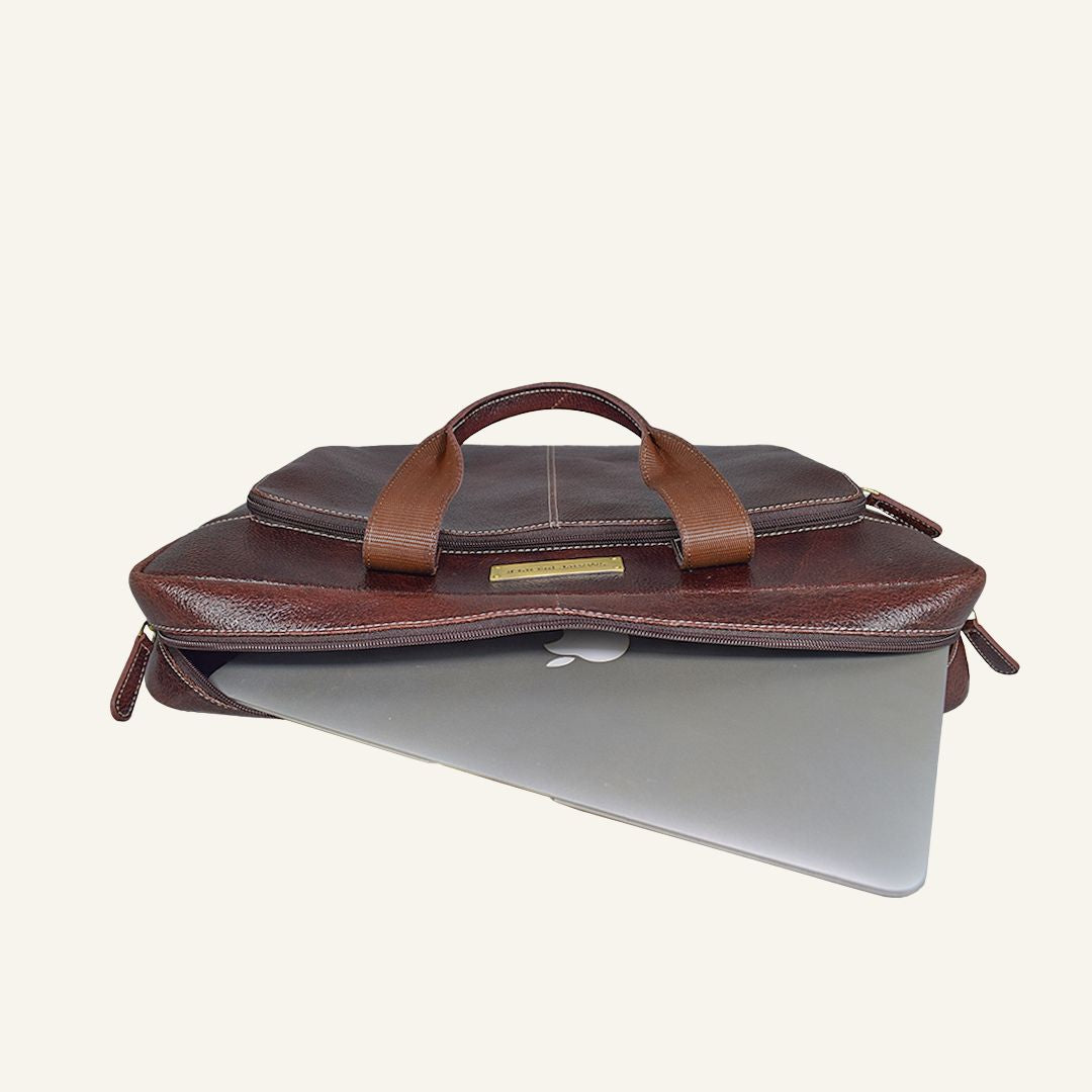Auditor - Brown Leather Laptop Bag