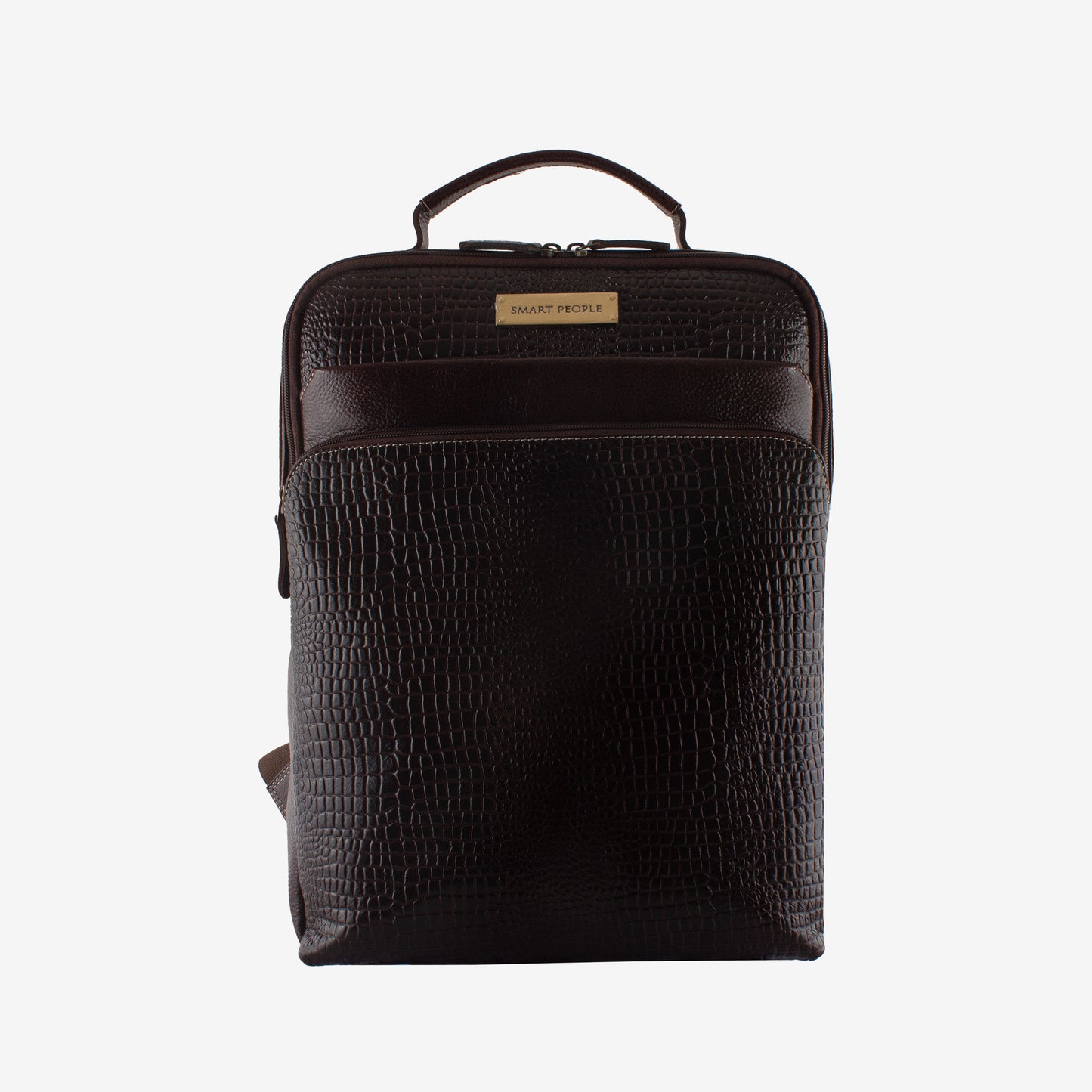 Avion - Croco Brown Genuine Leather Backpack for Men | Fits 14/15/16 Inch Laptop/MacBook