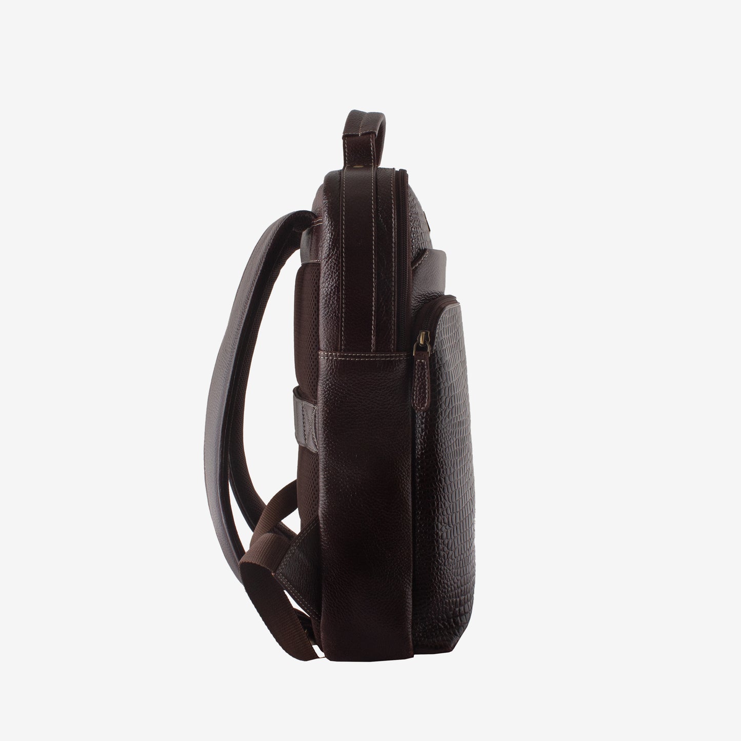 Avion - Croco Brown Genuine Leather Backpack for Men | Fits 14/15/16 Inch Laptop/MacBook