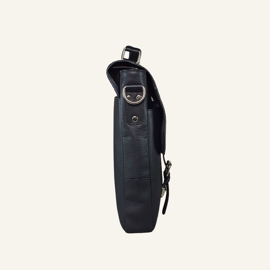 Innovator - Black Leather Laptop Bag