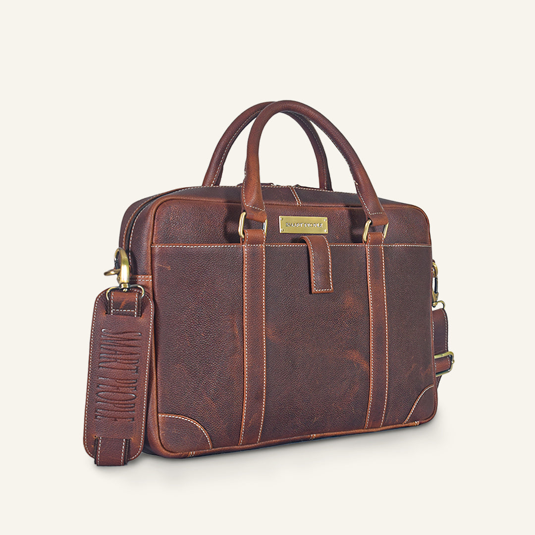 Executive - Choco Crunch Leather Laptop Bag