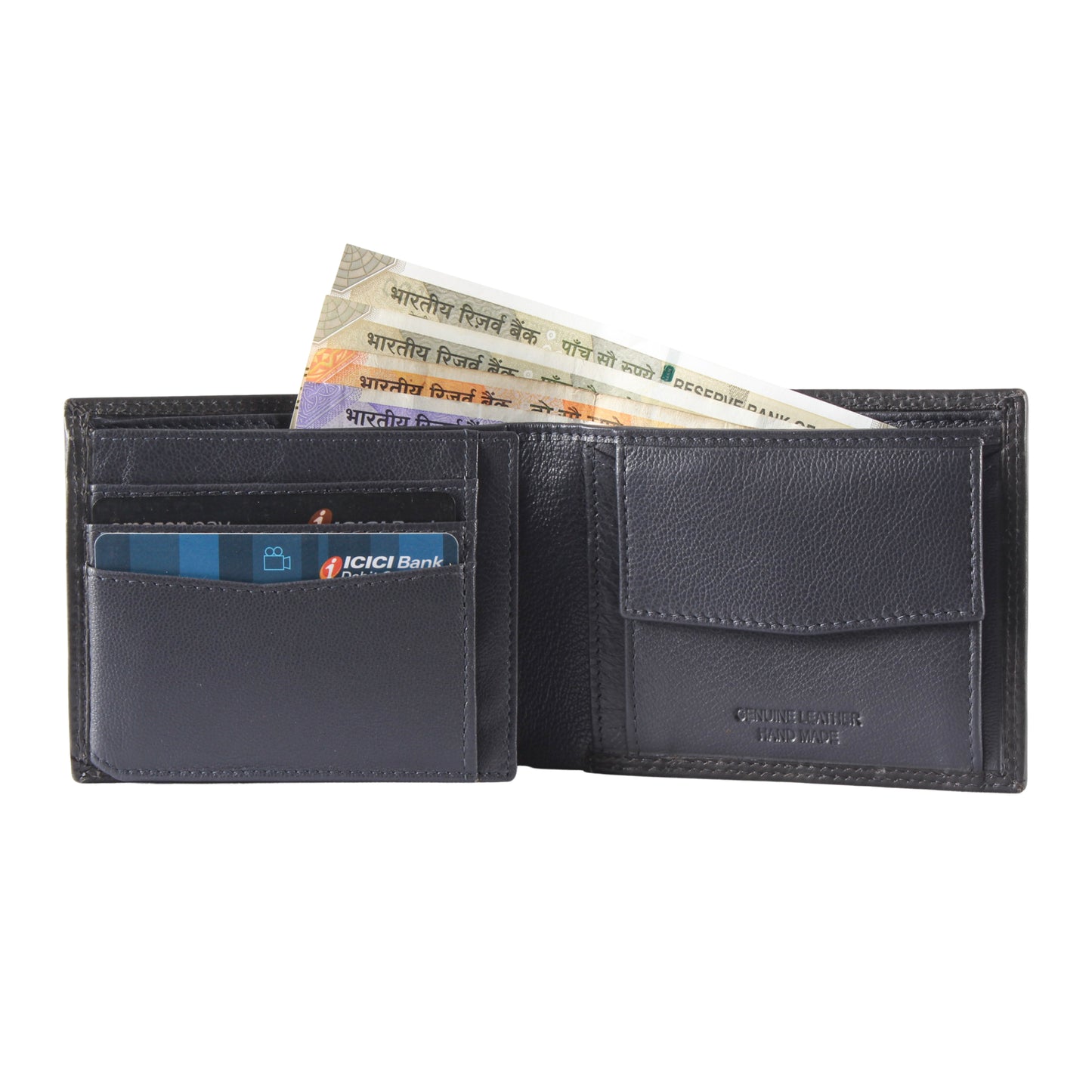 Michael - Trifold Leather Wallet Black