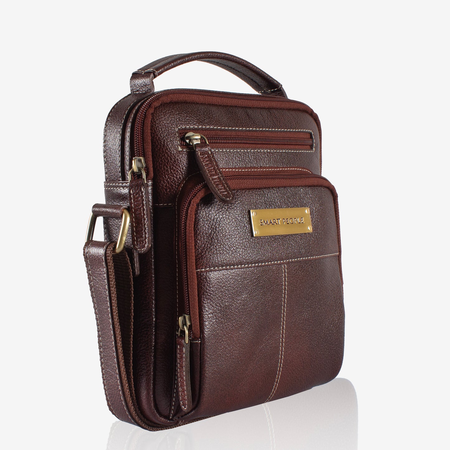 Axis - Brown Leather Crossbody Bag