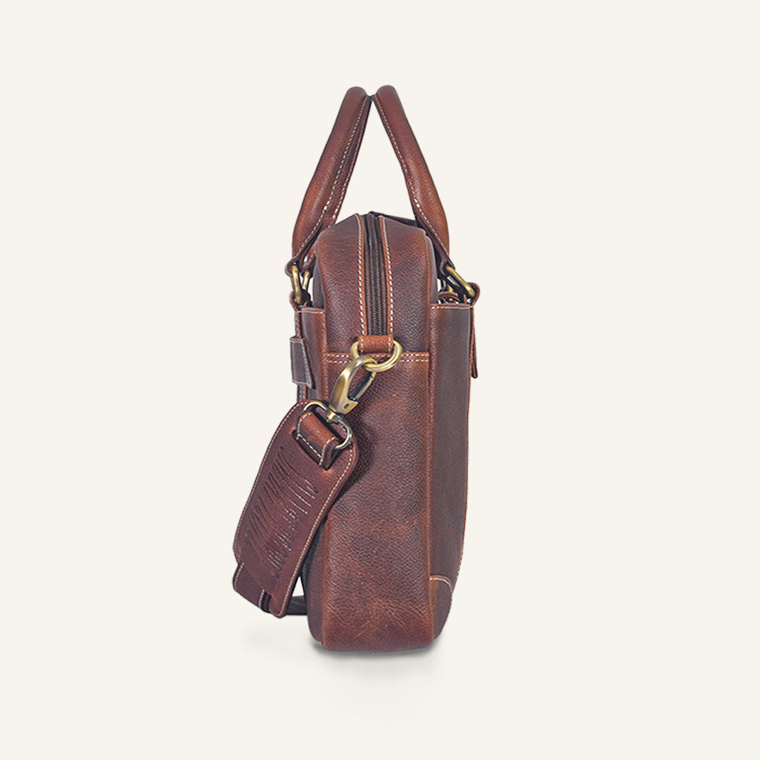 Executive - Choco Crunch Leather Laptop Bag