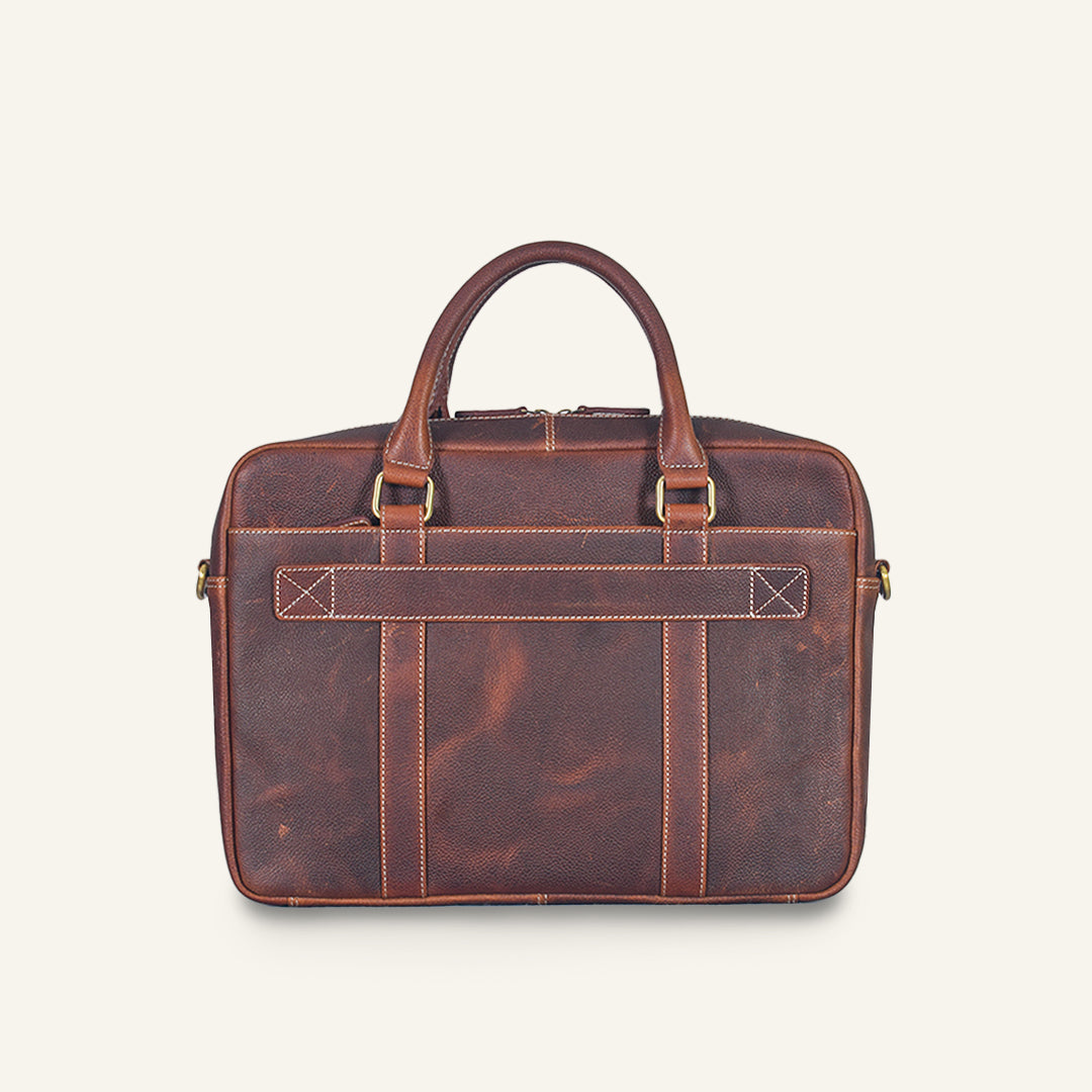 Executive - Choco Crunch Leather Laptop Bag