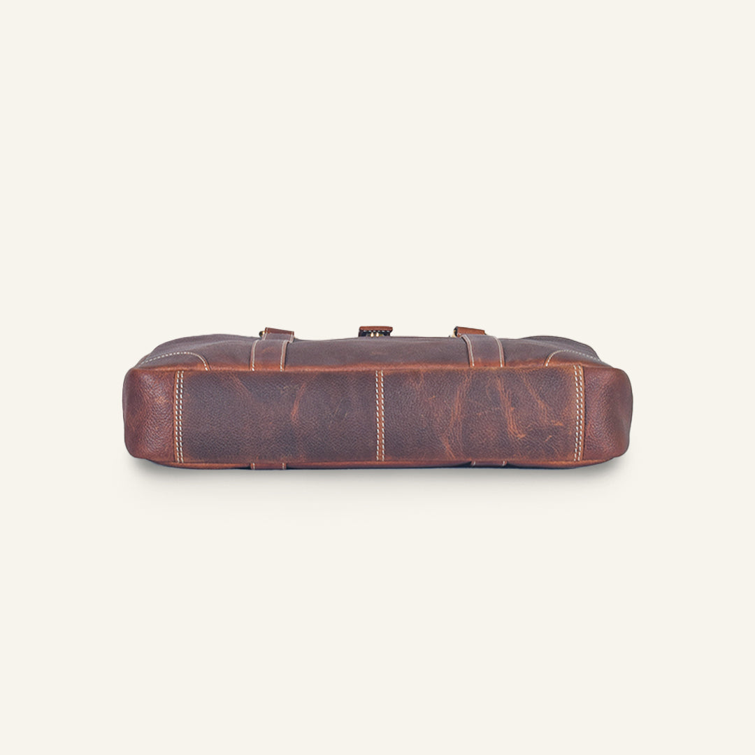 Executive - Choco Crunch Leather Laptop Bag