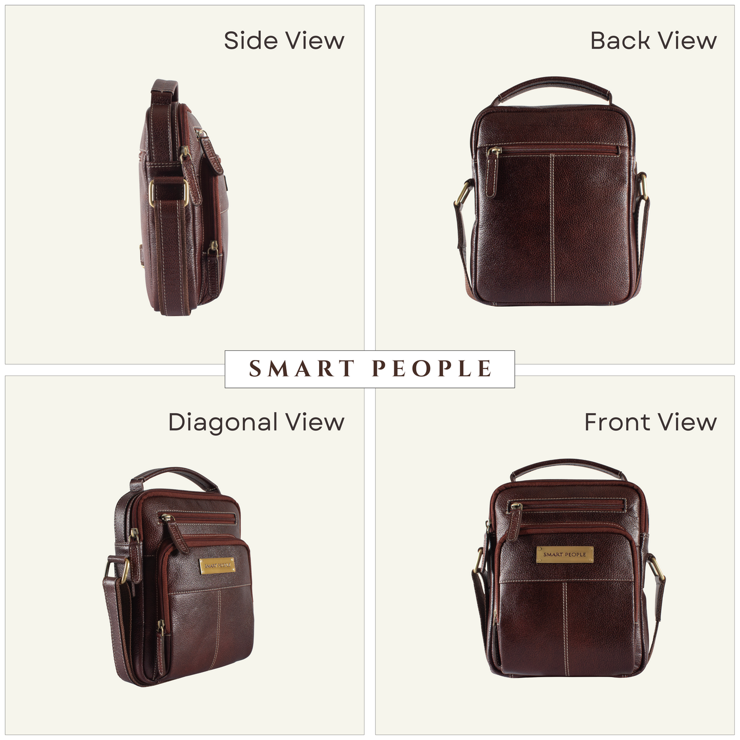 Axis - Brown Leather Crossbody Bag