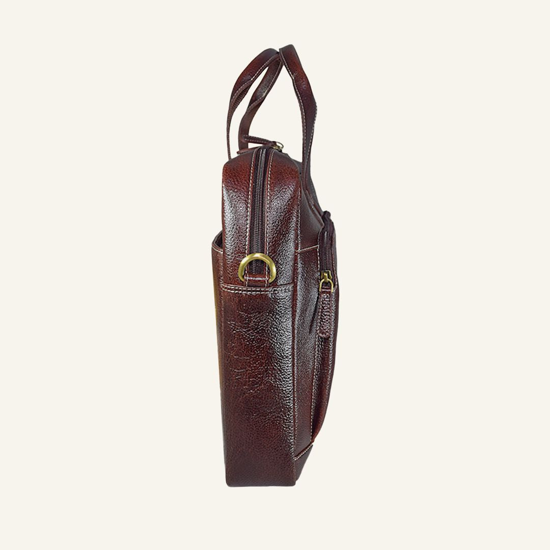 Auditor - Brown Leather Laptop Bag