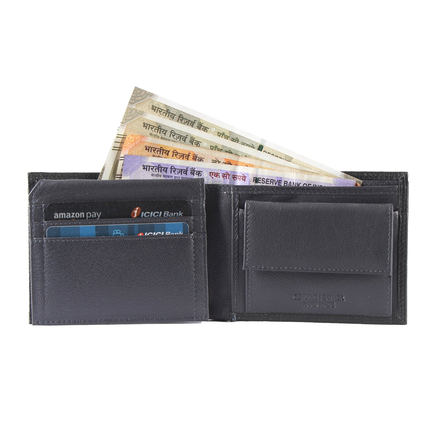 Benjamin - Trifold Leather Wallet Black