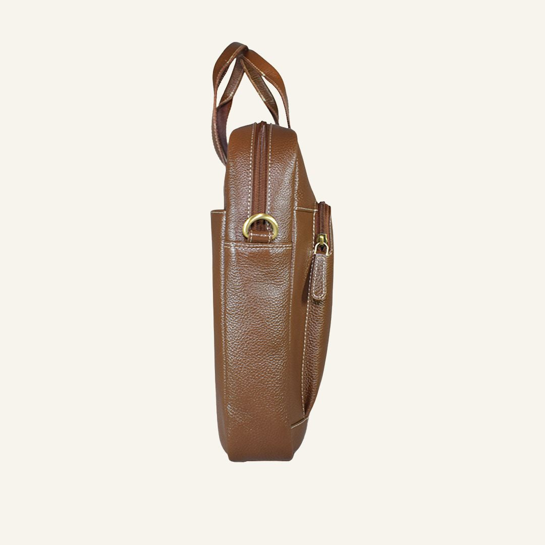 Auditor - Brushwood Leather Laptop Bag