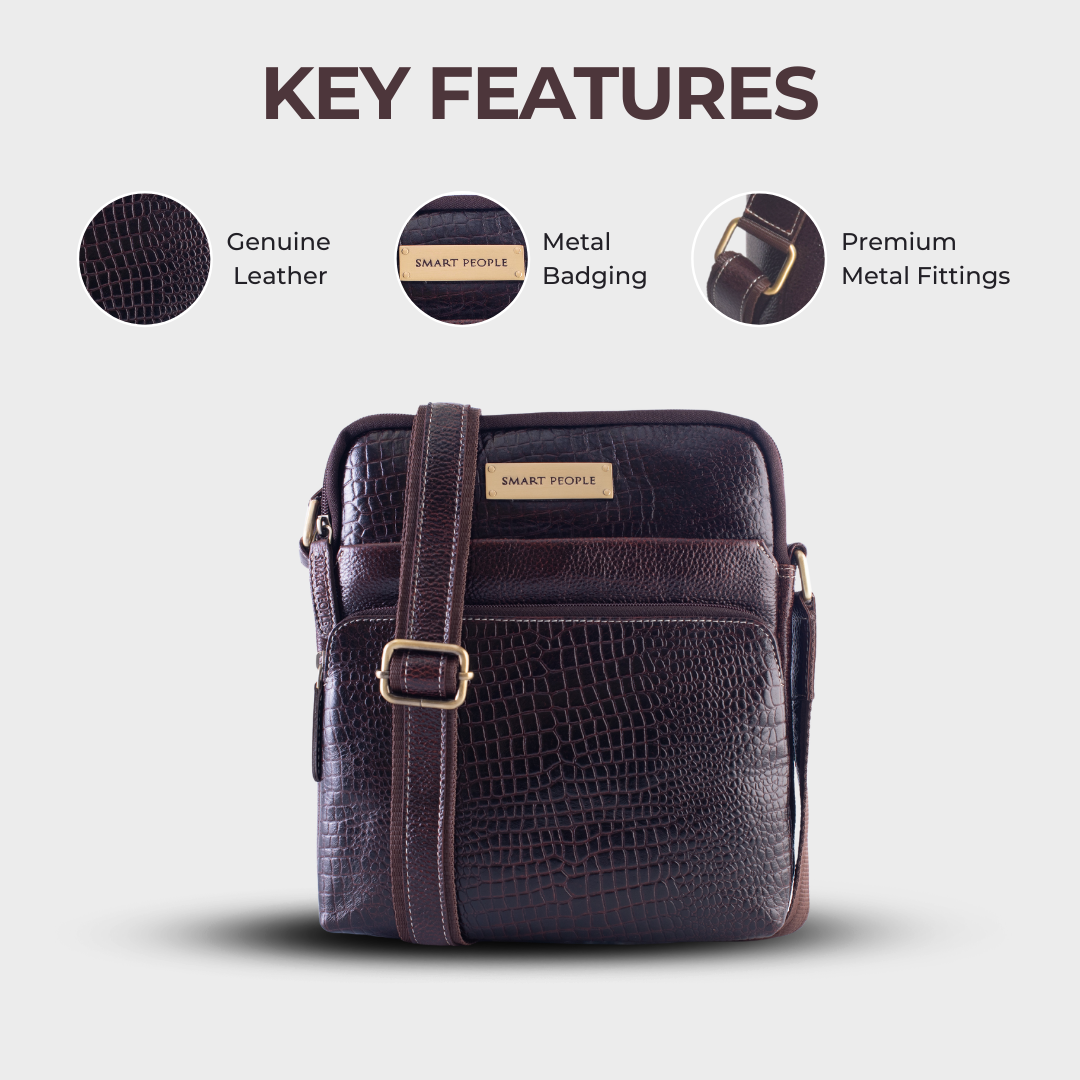 Voyager - Brown Leather Crossbody Bag