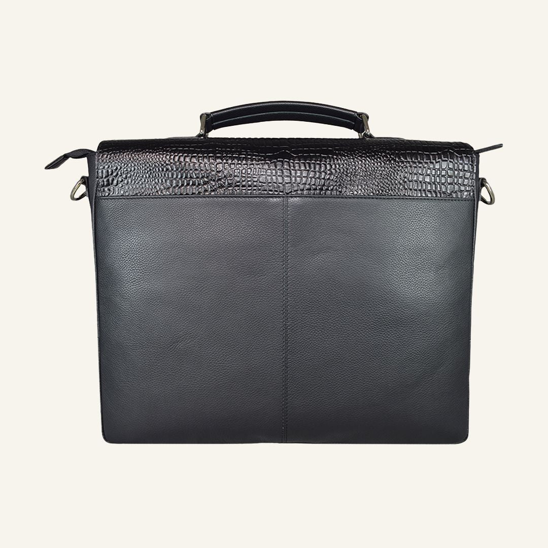Innovator - Black Leather Laptop Bag