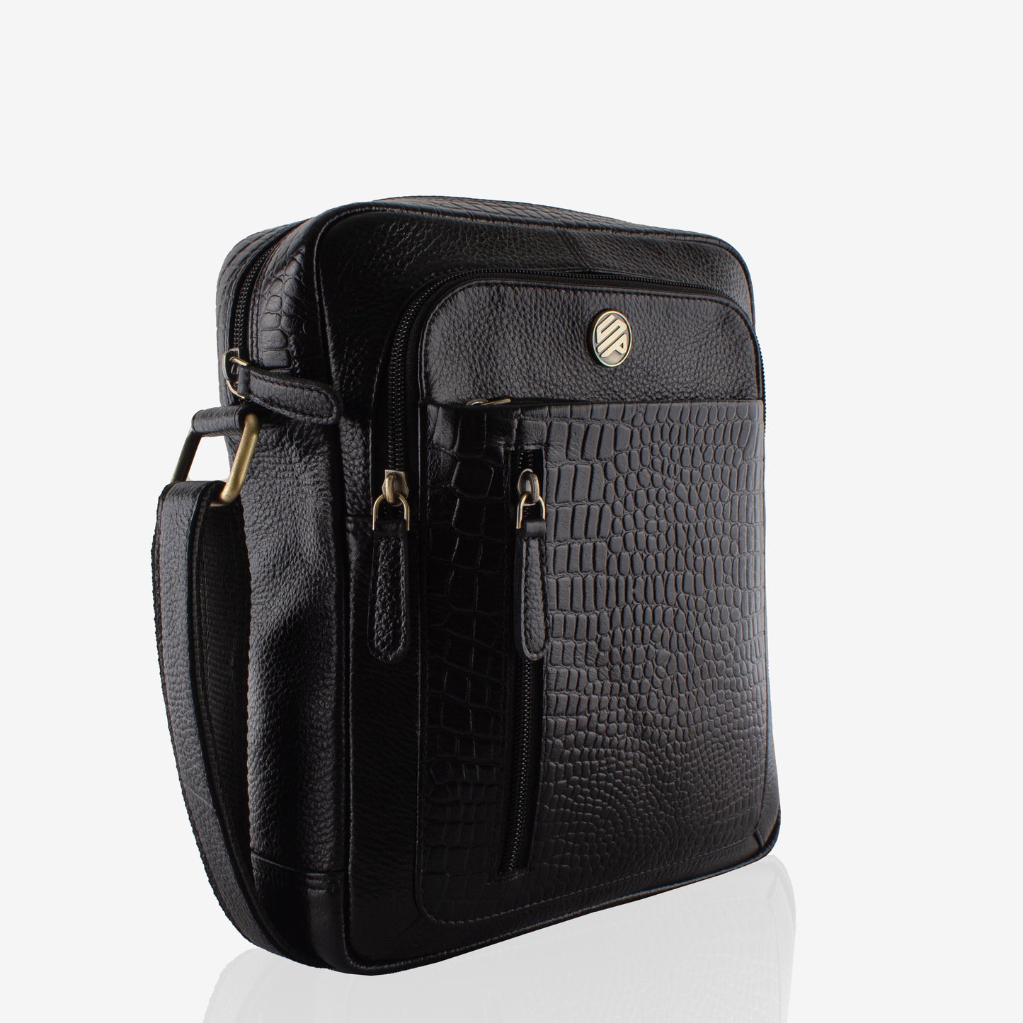 Zenith - Black Leather Crossbody Bag