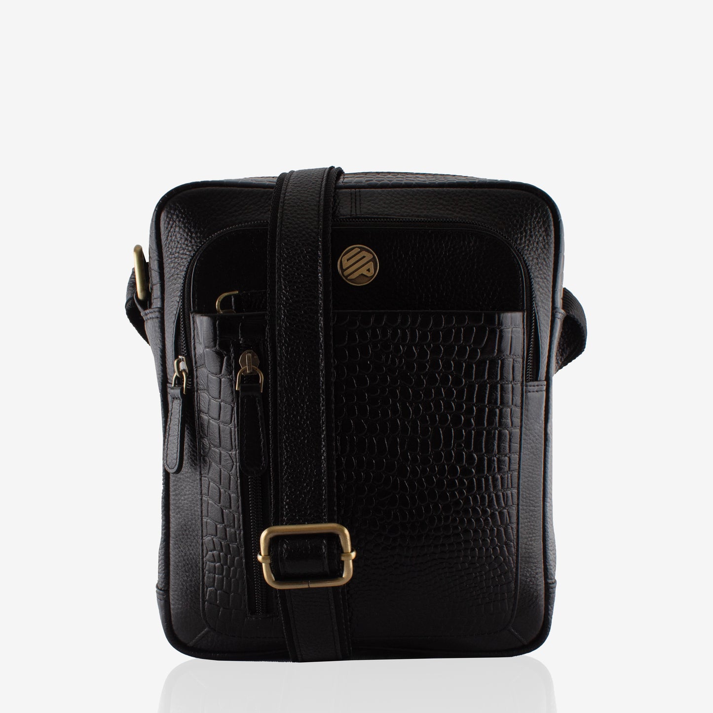 Zenith - Black Leather Crossbody Bag