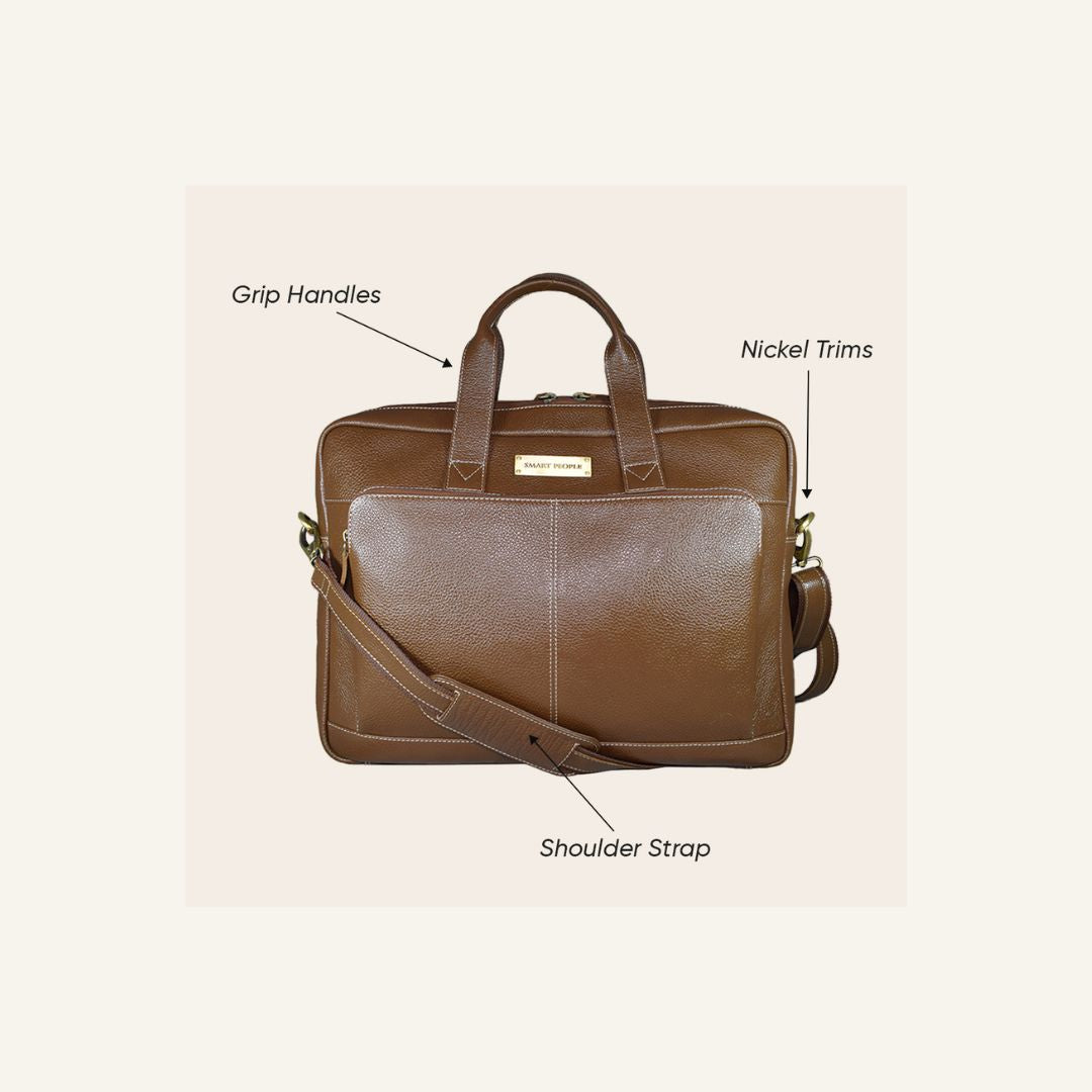 Auditor - Brushwood Leather Laptop Bag