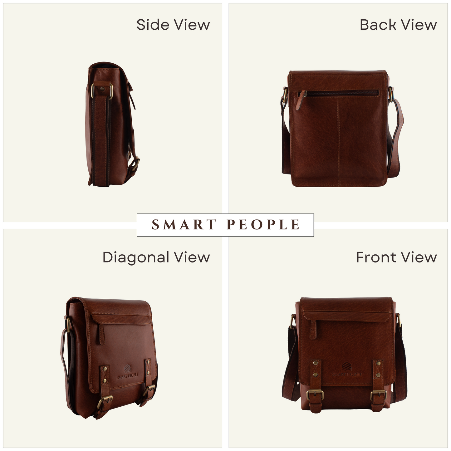ALTAIR - Tan Leather Crossbody Bag