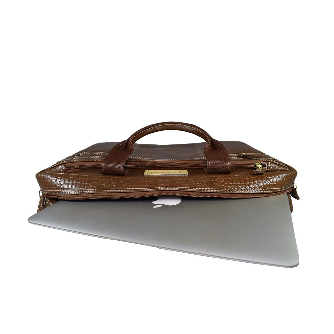 Banker - Brushwood Leather Laptop Bag