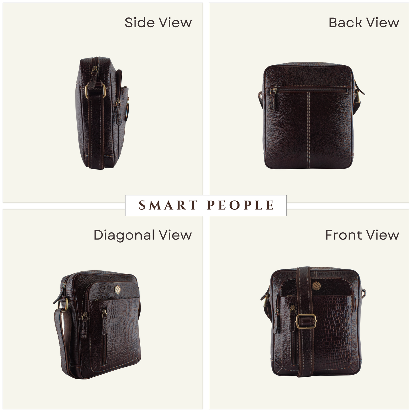 Zenith - Brown Leather Crossbody Bag