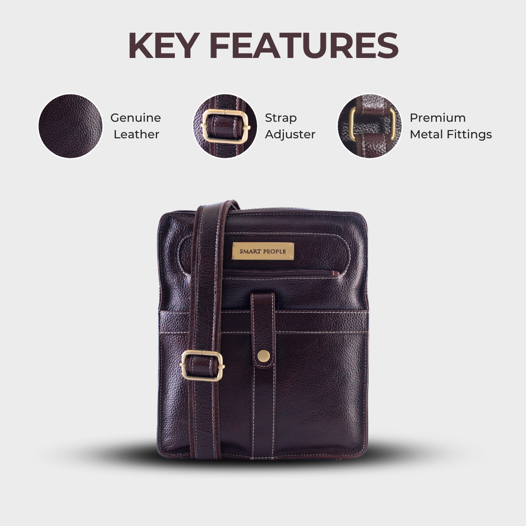Adventurer - Brown Leather Crossbody Bag