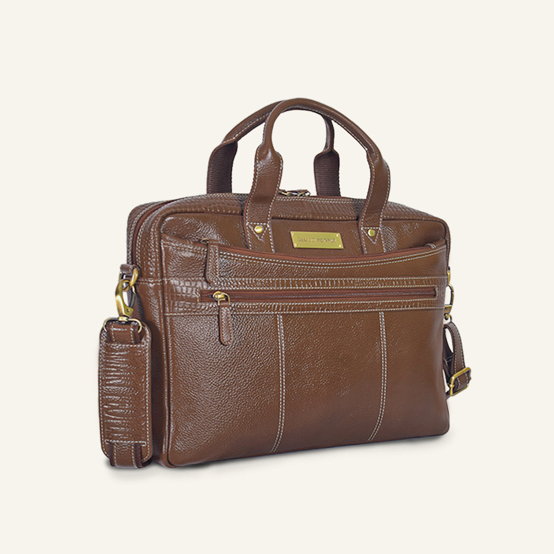 Banker - Brushwood Leather Laptop Bag