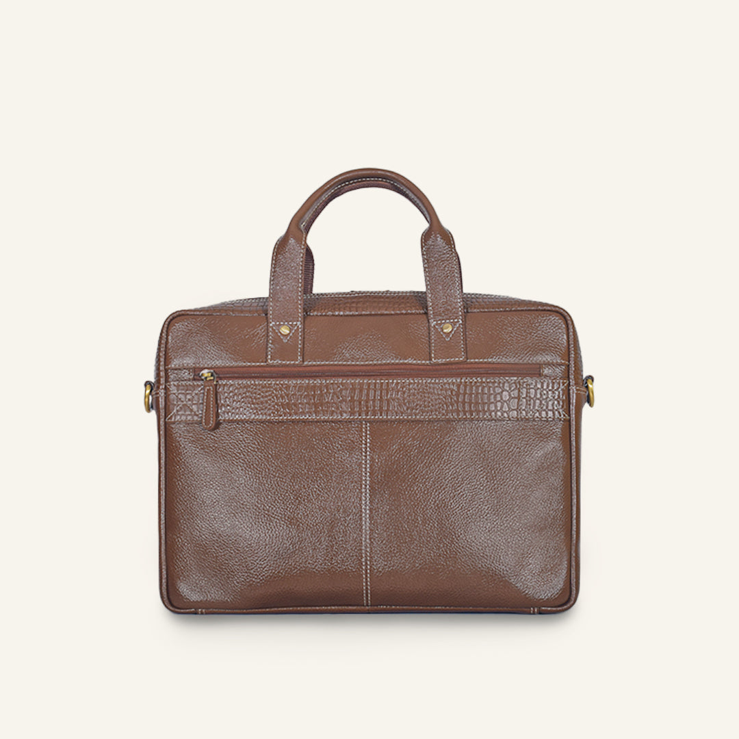 Banker - Brushwood Leather Laptop Bag