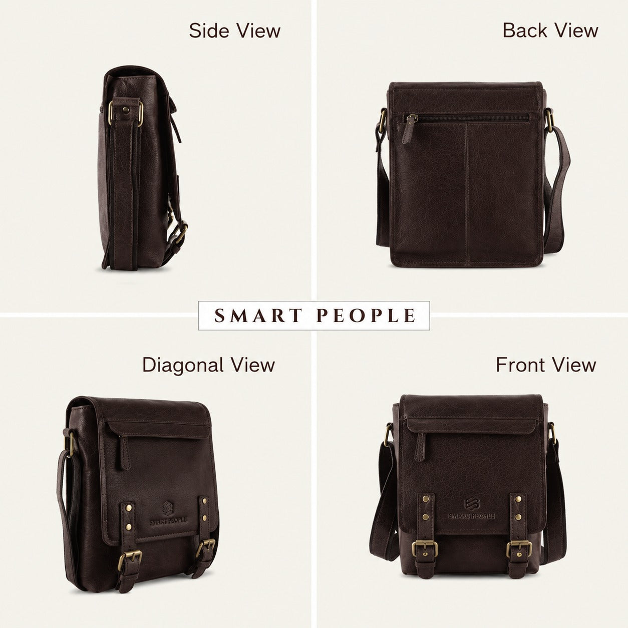 ALTAIR - Dark Brown Leather Crossbody Bag