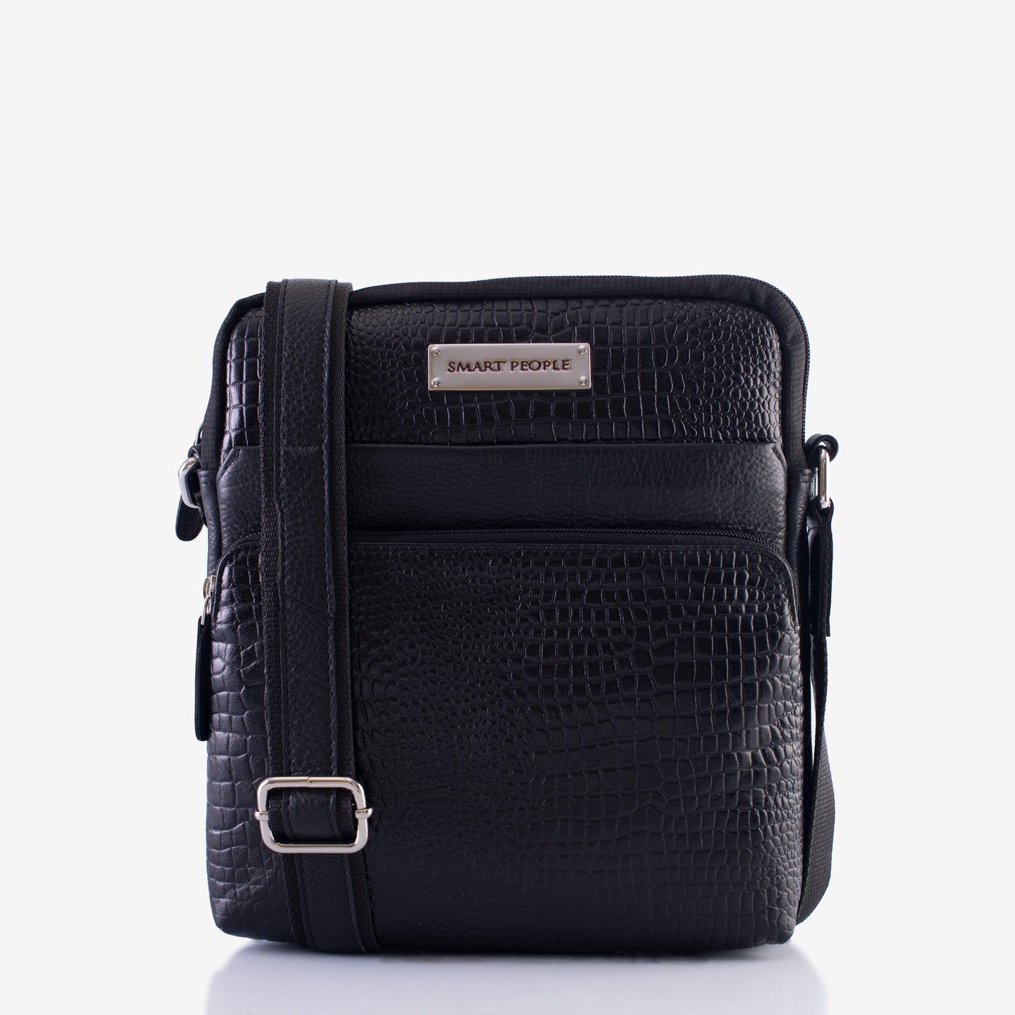 Voyager - Black Leather Crossbody Bag