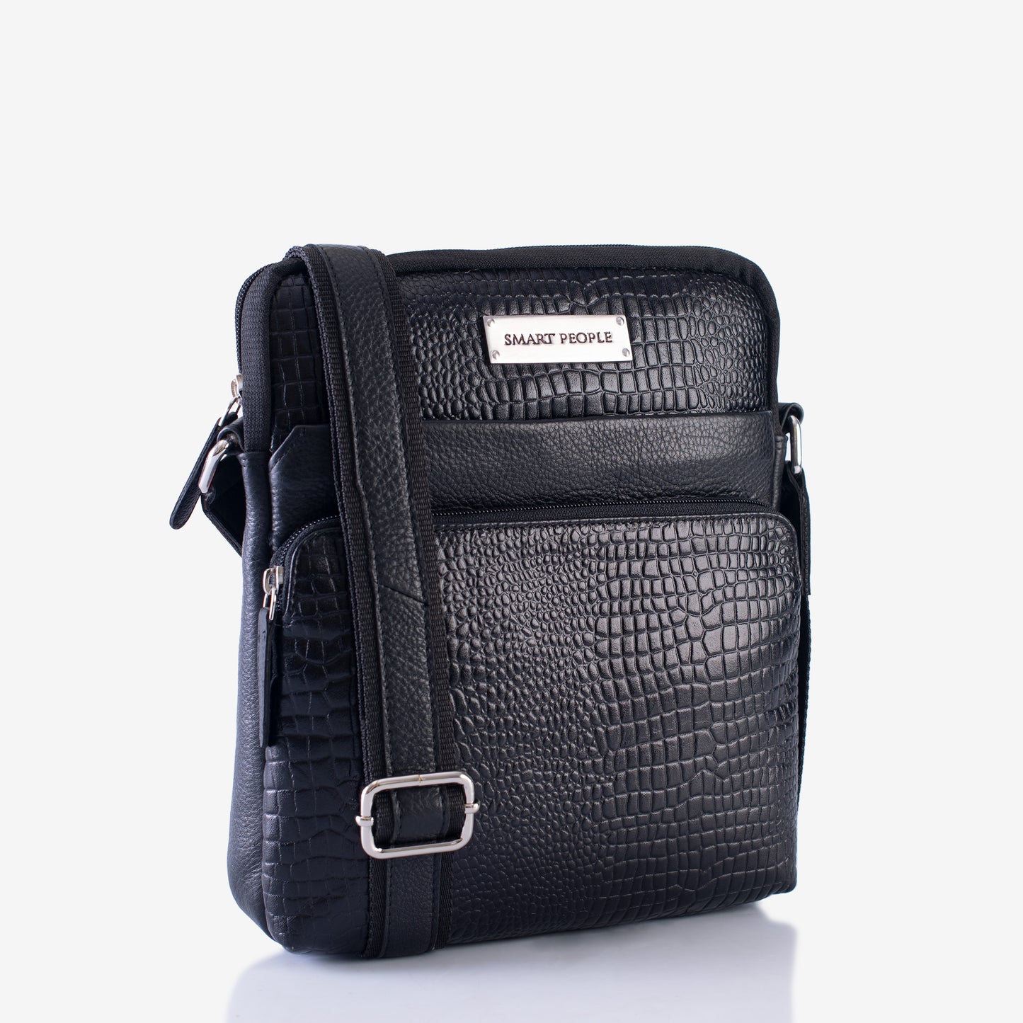 Voyager - Black Leather Crossbody Bag